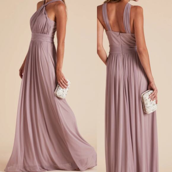 BIRDY GREY SZ S Mauve Kiko Sleeveless Halter Side Slit Maxi Dress NWT b170 - Picture 1 of 10
